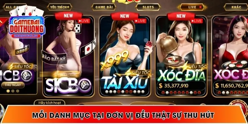 Mỗi danh mục tại đơn vị đều thật sự thu hút